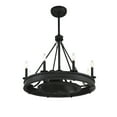 thumbnail image 1 of Matte Black Eight Light Fan D'lier from the Lyon Collection, 1 of 6