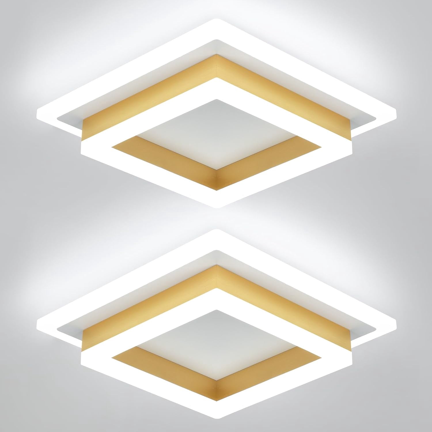 32W Flush Mount Modern LED Ceiling Lights, White Small Hallway Ceiling Light, Cool White 6000K Acrylic LED Ceiling Light Fixtures, Close to Ceiling Lights for Bedroom Dining Room Kitchen Bathroom