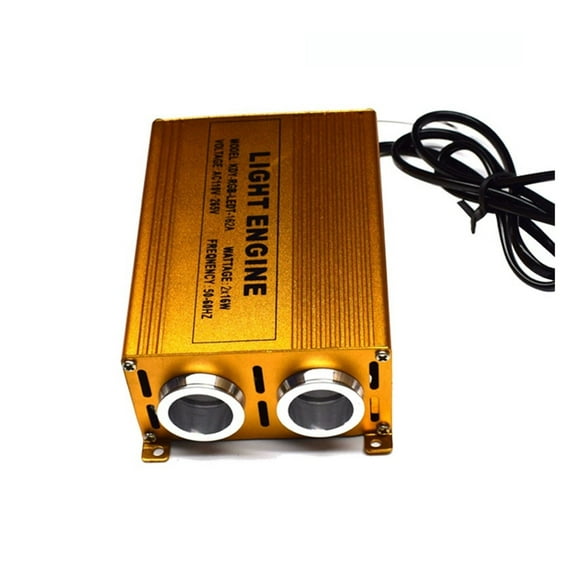 32W RGB LED Fiber Optic Light Kit Golden Shell Double Coupling LED Engine With PMMA End Glow Fiber Optic Cable