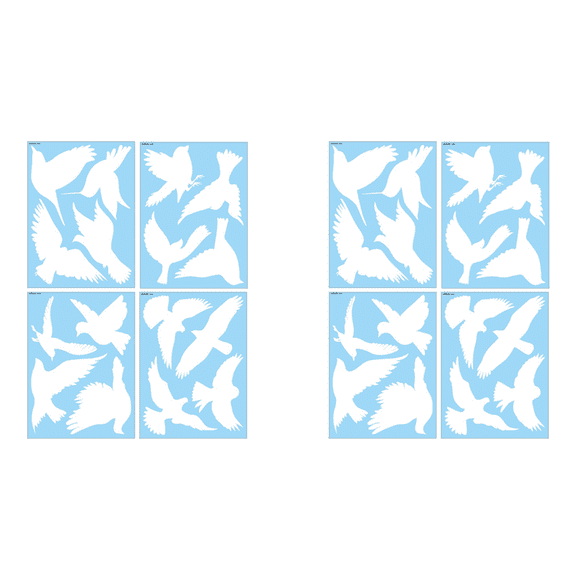 32X Bird Anti-Collision Window Stickers White Removable Electrostatic Glass Decorative Stickers Warning,32 x Warning sticker,Transparent