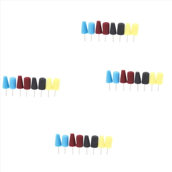 32X Buffing Polishing Wheel Car Polish Buffing Shank Polishing Sponge Cone Metal Foam Pad Car Maintenance Automobile,16 x cones (4 for each color) 16 x cylindrical shapes (4 for each color)