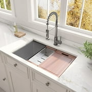32X19 inch Ledge Workstation Undermount kitchen Sink 304 Stainless Steel Single Bowl Kitchen Sink