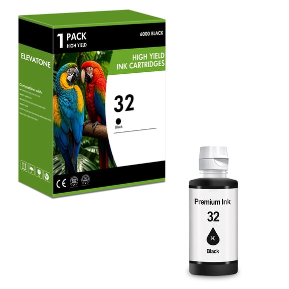 32XL Black 31 Color Ink Refill Bottles High Yield Compatible for HP 31 32XL Ink for Smart Tank 315 419 450 570 651 670 720 790 6005 7005 7305 (1 Pack)