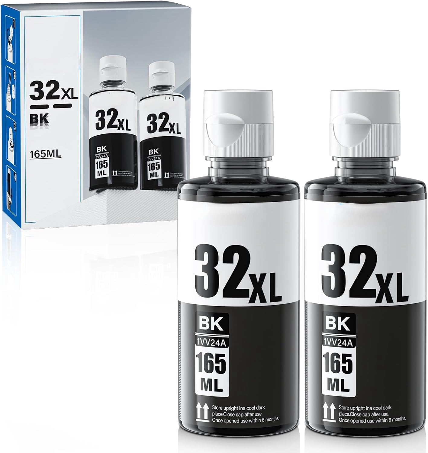 32XL Black Ink Bottle Compatible for HP Smart Tank 7602 5101 6001 7301 ...