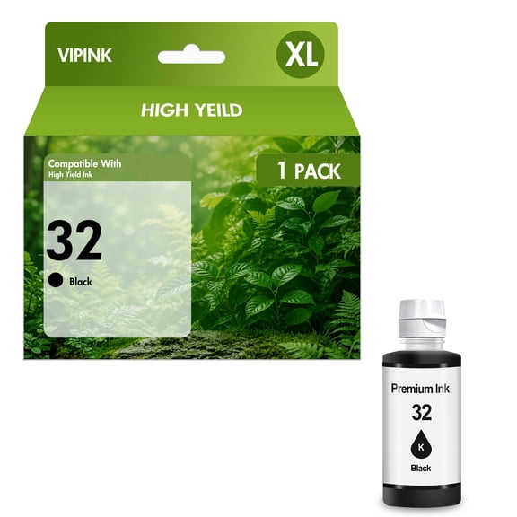 32XL Ink Bottle Refill Compatible for HP 32 ink Black Ink Bottle for Smart Tank Plus 450 570 651 670 720 790 6005 7005 7305 Printers (1 Pack)