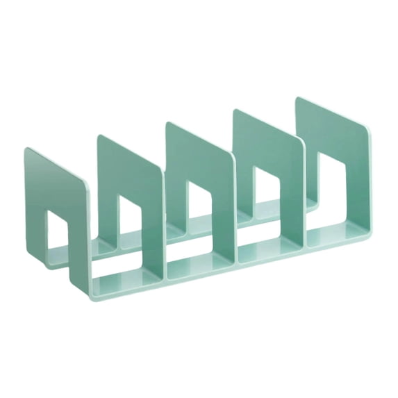 32cm Acrylic Book Stand with Non-Slip Base and 4 Partitions Thickened Desktop Book Holder for Reading and Organizing Textbooks Novels and Office Documents Study Accessories(Green)