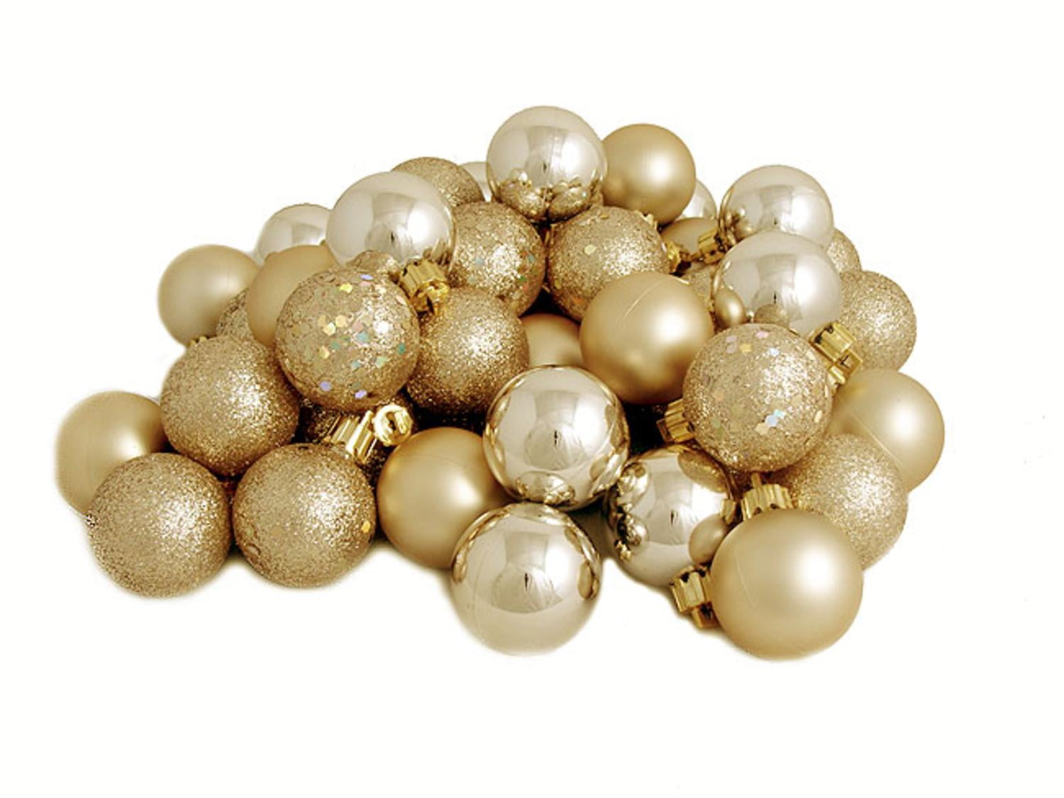 32ct Champagne Gold Shatterproof Christmas Ball Ornaments Set