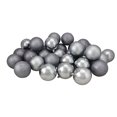 thumbnail image 1 of Northlight Shatterproof 4-Finish Christmas Ball Ornaments 3.25" (80mm) - Pewter Gray - 32ct, 1 of 4