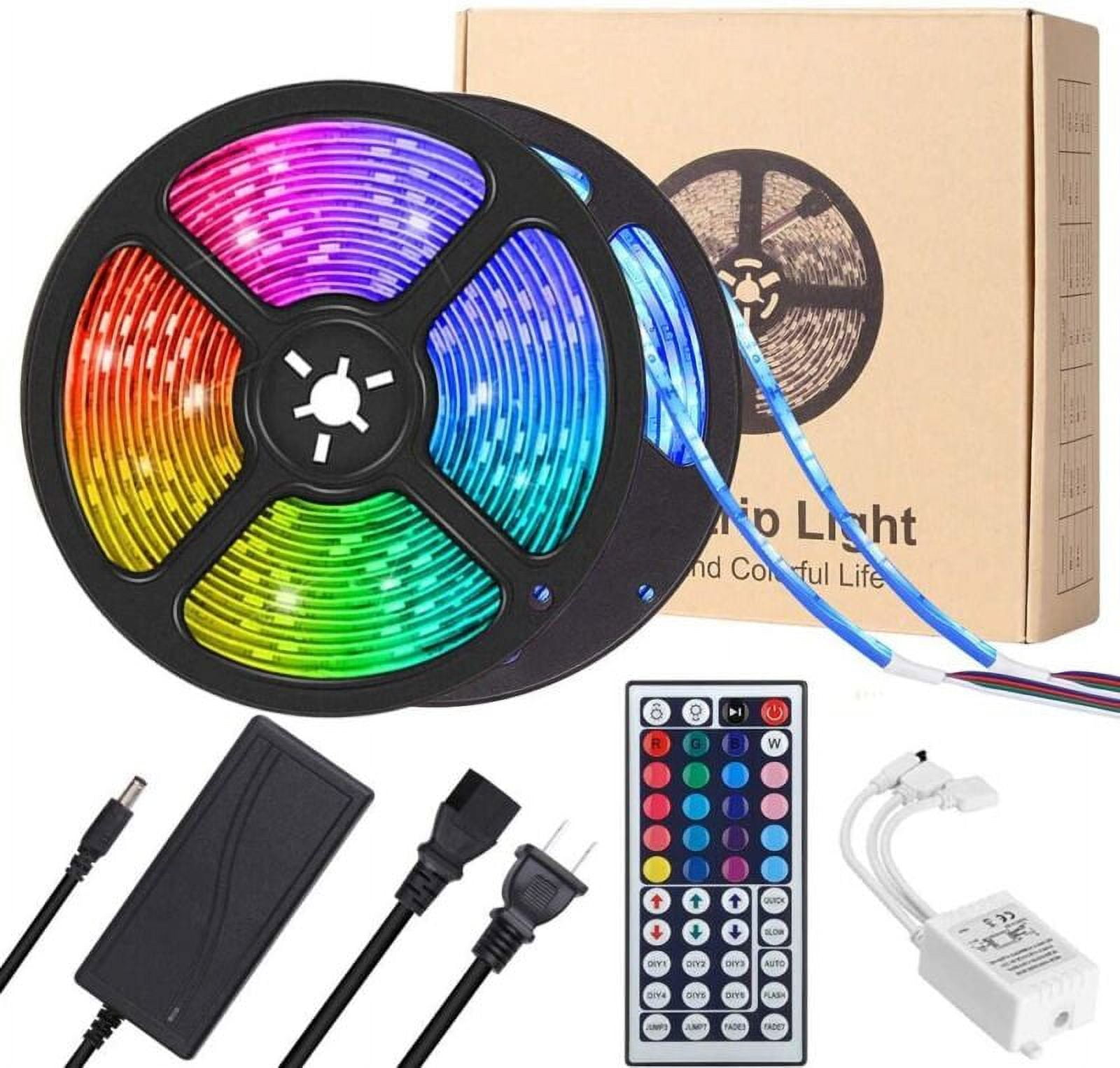 32ft LED Strip Lights Remote Control Bedroom Waterproof for Indoor