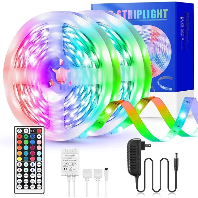 32ft LED Strip Lights Remote Control Bedroom for Indoor Use, Yormick