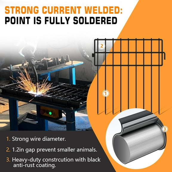 32ft No Animal Barrier Fence, 13in High, 1.2in Grid Rabbit Dog Fencing for Garden Flower Bed