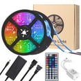 thumbnail image 1 of New LED Strip Lights 32ft Music Sync Bluetooth 5050 RGB Room Light with Remote Control Black, 1 of 5