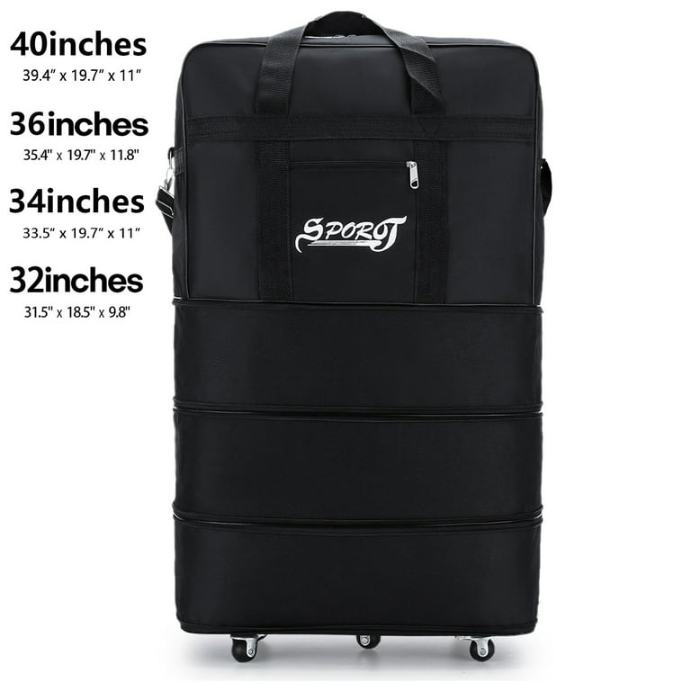 32in 3 Layer Expandable Suitcase Bag Collapsible Rolling Wheeled Duffle Bag  Large for Home Storage Cargo Travel Business Moving Luggage 