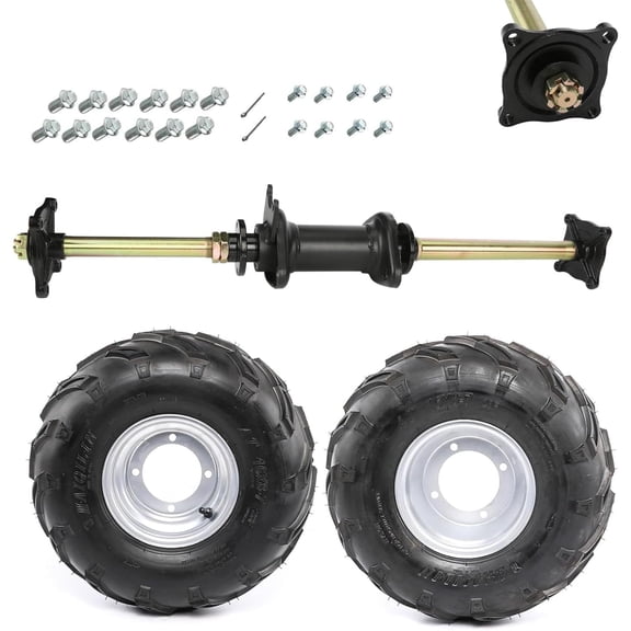 32inch 810mm Rear Axle Shaft Kit with 16x8x7 16/8-7 16x8-7 Tubeless Wheel Tires Rim, 7in ATV Tire Wheel Rim 4PR for ATV Go Kart Quad Buggy 125cc 150cc Four-Wheeler Trike Drift Bikes