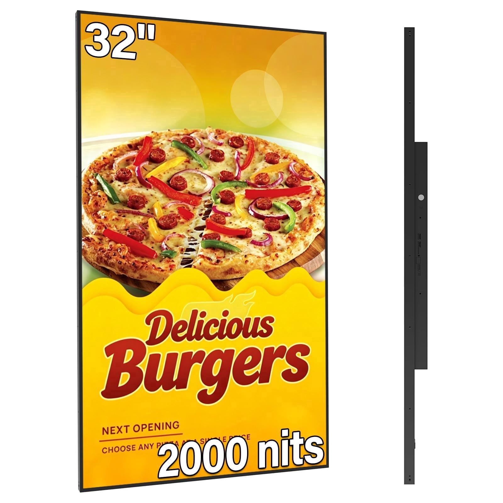 Digital Signage Split Screen Pyimgus 32“ Digital Signage, 2000nits High Brightness Advertising ...