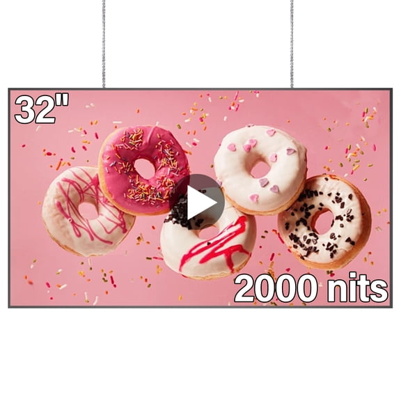 32inch Digital Signage, 2000nits High Brightness Advertising Display, Slim Fit Frameless LCD Monitor, CMS Remote Publishing, 24/7 Operation, Smart Split Screen Play, HDMI/USB/WiFi/Android System