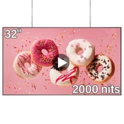 32inch Digital Signage, 2000nits High Brightness Advertising Display, Slim Fit Frameless LCD Monitor, CMS Remote Publishing, 24/7 Operation, Smart Split Screen Play, HDMI/USB/WiFi/Android System