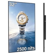 Pyimgus 32  Digital Signage, 2500nits High Brightness Advertising Display, Slim Fit Frameless LCD Monitor, CMS Remote Publishing, 24/7 Operation, Smart Split Screen Play, HDMI/USB/WiFi/Android System