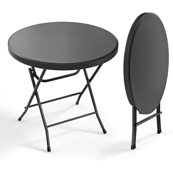 32inch Round Folding Commercial Banquet Table, Portable Plastic Coffee Table/Card Table, Suitable for Kitchen or Outdoor Party Wedding Events, 1 Piece