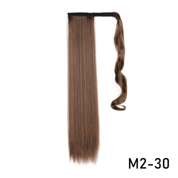 32inches Synthetic Ponytail Hair Extension Clip in Fake Wig Hairpiece Blonde Wrap Around Pigtail Long Smooth Overhead Pony Tail