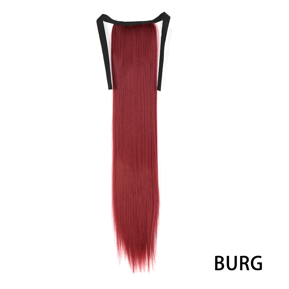 32inches Synthetic Ponytail Hair Extension Clip in Fake Wig Hairpiece Blonde Wrap Around Pigtail Long Smooth Overhead Pony Tail