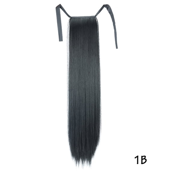 32inches Synthetic Ponytail Hair Extension Clip in Fake Wig Hairpiece Blonde Wrap Around Pigtail Long Smooth Overhead Pony Tail