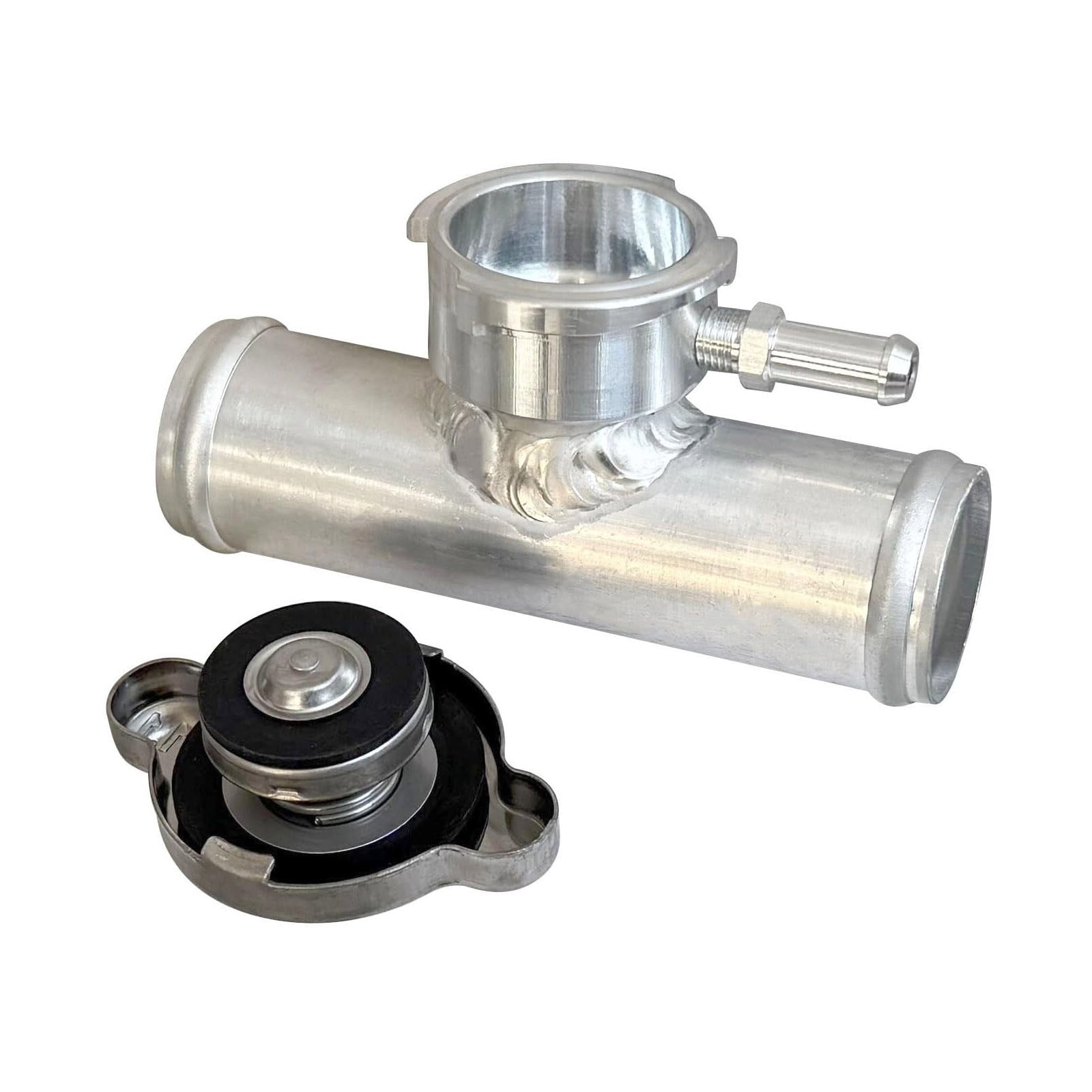 38mm 1-1/2 OD 1.5 inch Aluminum In-Line Radiator Hose Connector Filler Neck with Cap Silver Length 110mm 4.3 Universal 38mm 1-1/2 OD 1.5 inch Aluminum In-Line Radiator Hose Connector Filler Neck with Cap Silver Length 110mm 4.3 Universal