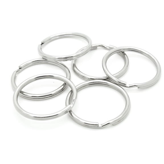 32mm 1.25 inches Split Key Ring Metal Keychain Ring Holder for Keys and Crafts - Pack 100 pieces