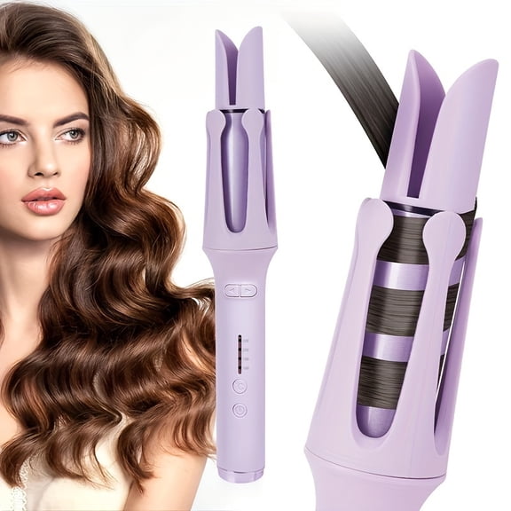 32mm Barrel Auto Rotate Ceramic Curling Wand, US Standard Plug Large Wave Hair Curler, Portable Professional Hair Styling Tool for Natural Big Waves