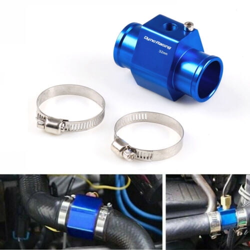 32mm Blue Water Temp Temperature Joint Pipe Sensor Gauge Radiator Hose Adapter