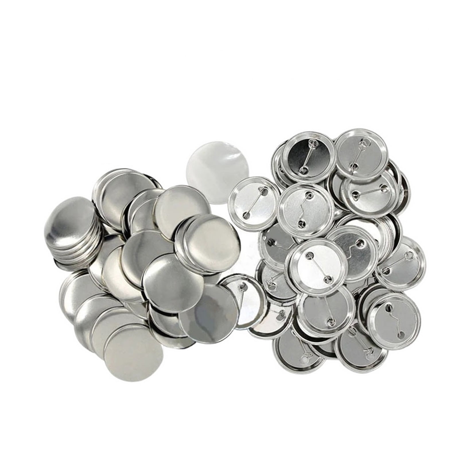 32mm Button Parts DIY Arts Crafts Maker Plastic Blank Pin Bads Consumables 50/100/200pcs/stes