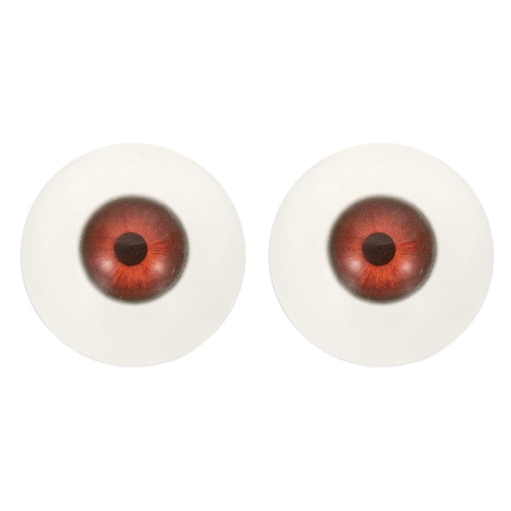 32mm Doll Eyes,1 Pair Realistic Acrylic Eyes Plastic Half Eyeballs, Orange Black