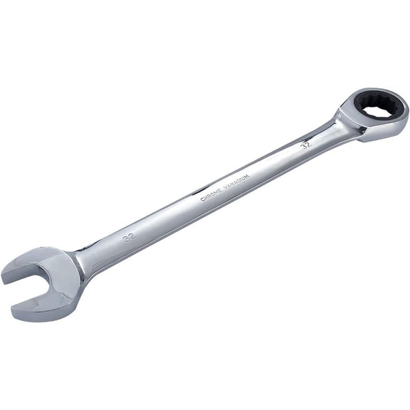 32mm Fixed Ratcheting Wrench and Handle Spanners Hand Tools Set Chrome Vanadium Steel Metric Combination Ended Standard Kit (32mm)