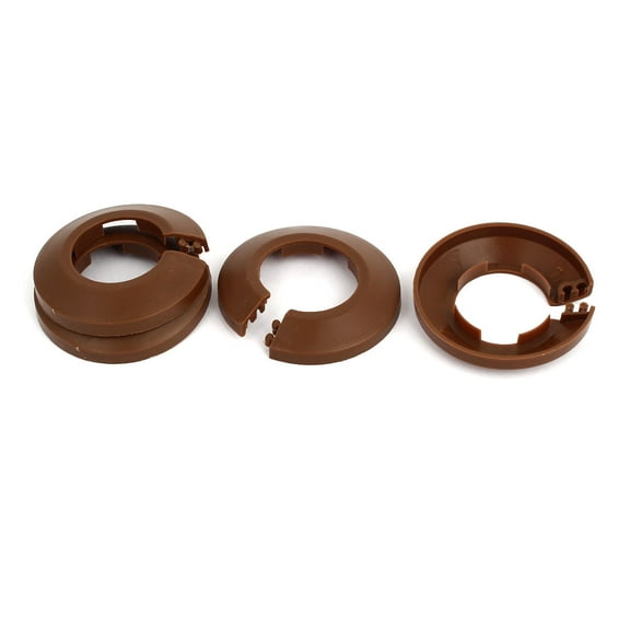 Unique Bargains 32mm Plastic Wall Flange Radiator Water Pipe Cover Brown 4Pcs