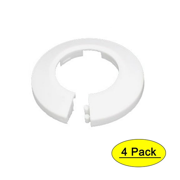 Unique Bargains 32mm Plastic Wall Flange Radiator Water Pipe Cover White 4Pcs