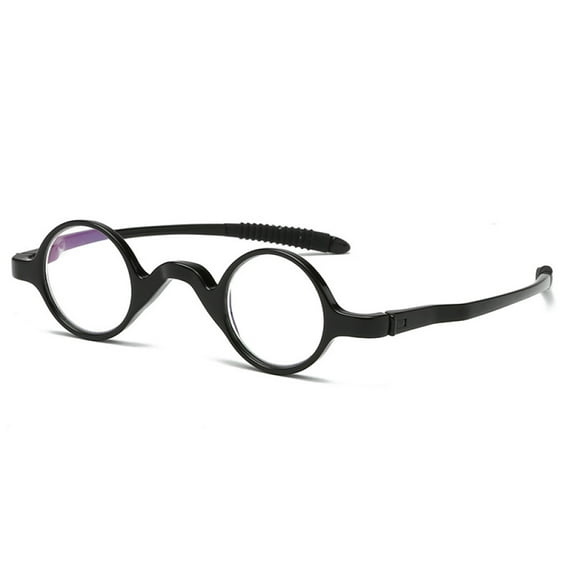 32mm Retro Reading Glasses Fashionable Small Round Black Personalized Classic Blue Light Blocking Readers TR90 Flexible Presbyopic Glasses +1.00