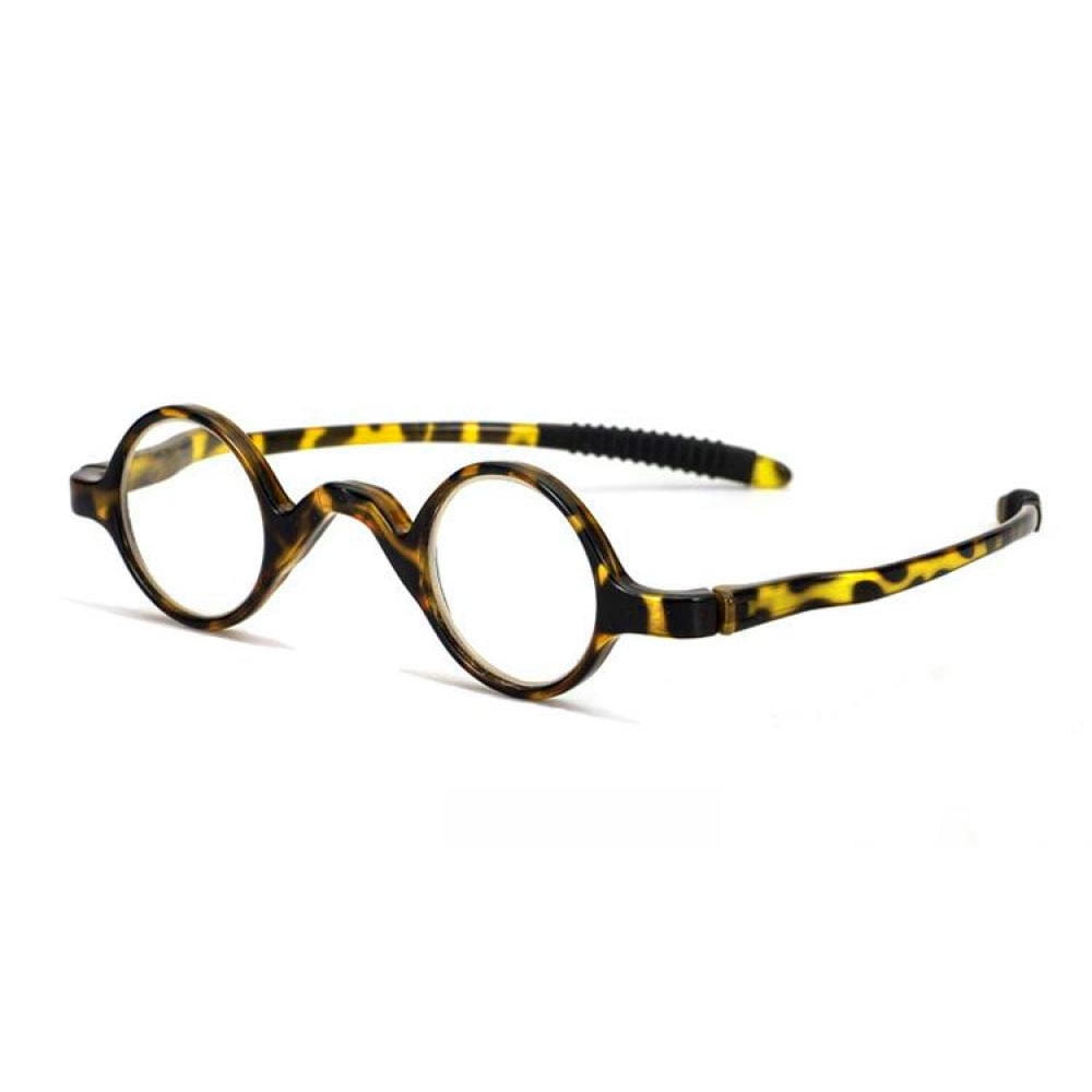 32mm Retro Reading Glasses Fashionable Small Round Tortoise