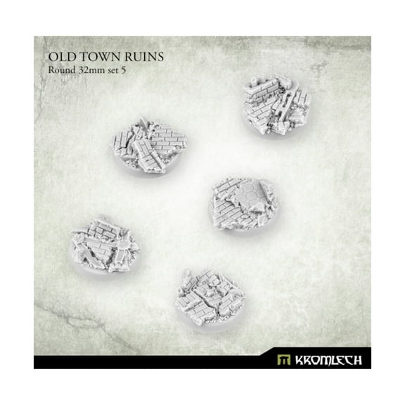 Kromlech 32mm Round Bases - Old Town Ruins Set #5 New
