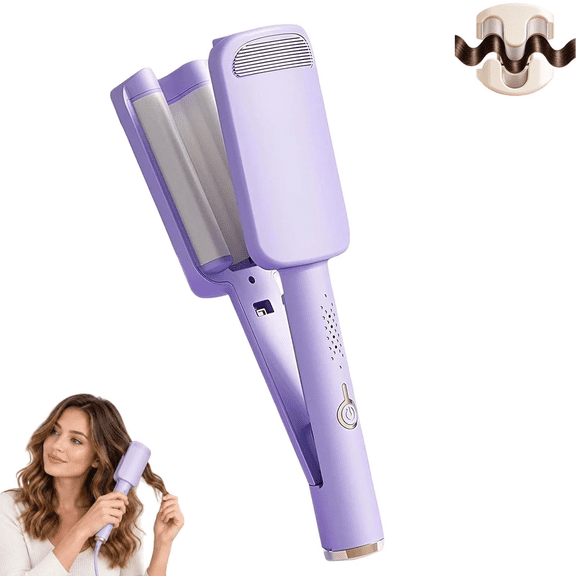 32mm Wavy Hair Curler, Big Bouncy Curls French Wave Egg Roll Curling Iron with 4 Heat Settings and Negative Ion Care