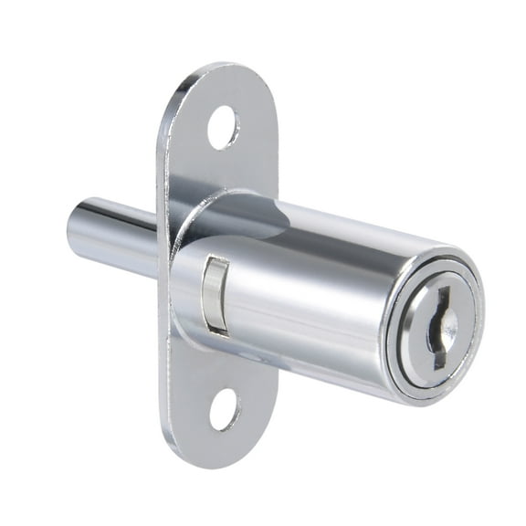 32mmx19mm Cylinder Zinc Alloy Chrome Finish Plunger Lock, Keyed Alike