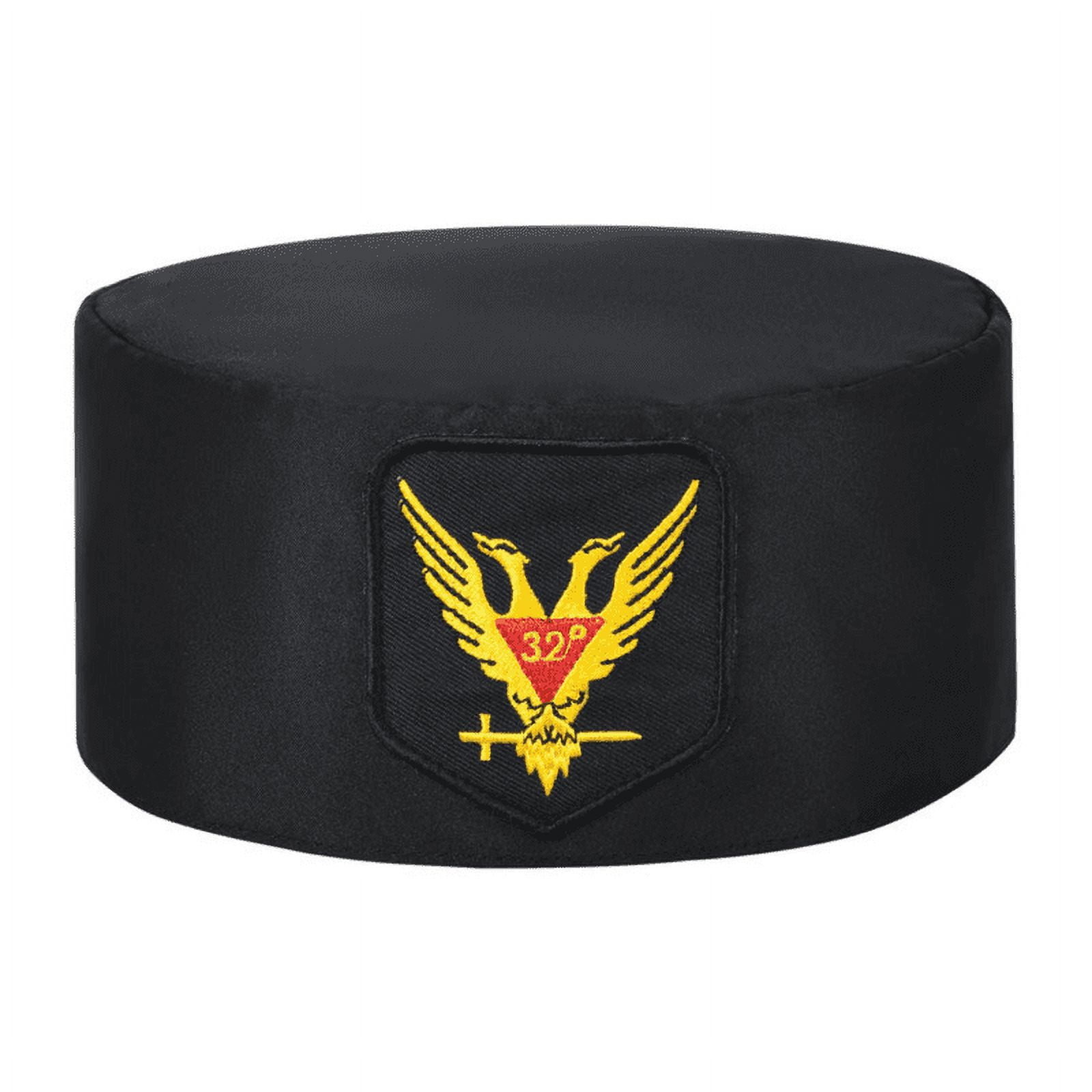 32nd Degree Scottish Rite Crown Cap Wings Up Red & Yellow, Black