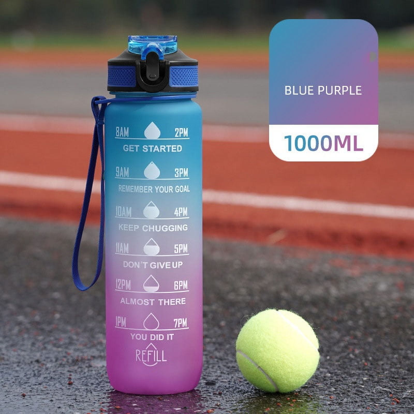 32oz 1000ML Leakproof BPA Free Water Bottle with Motivational Time ...