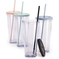 32oz Acrylic Travel Tumbler with Lid and Straw Premium Insulated Double