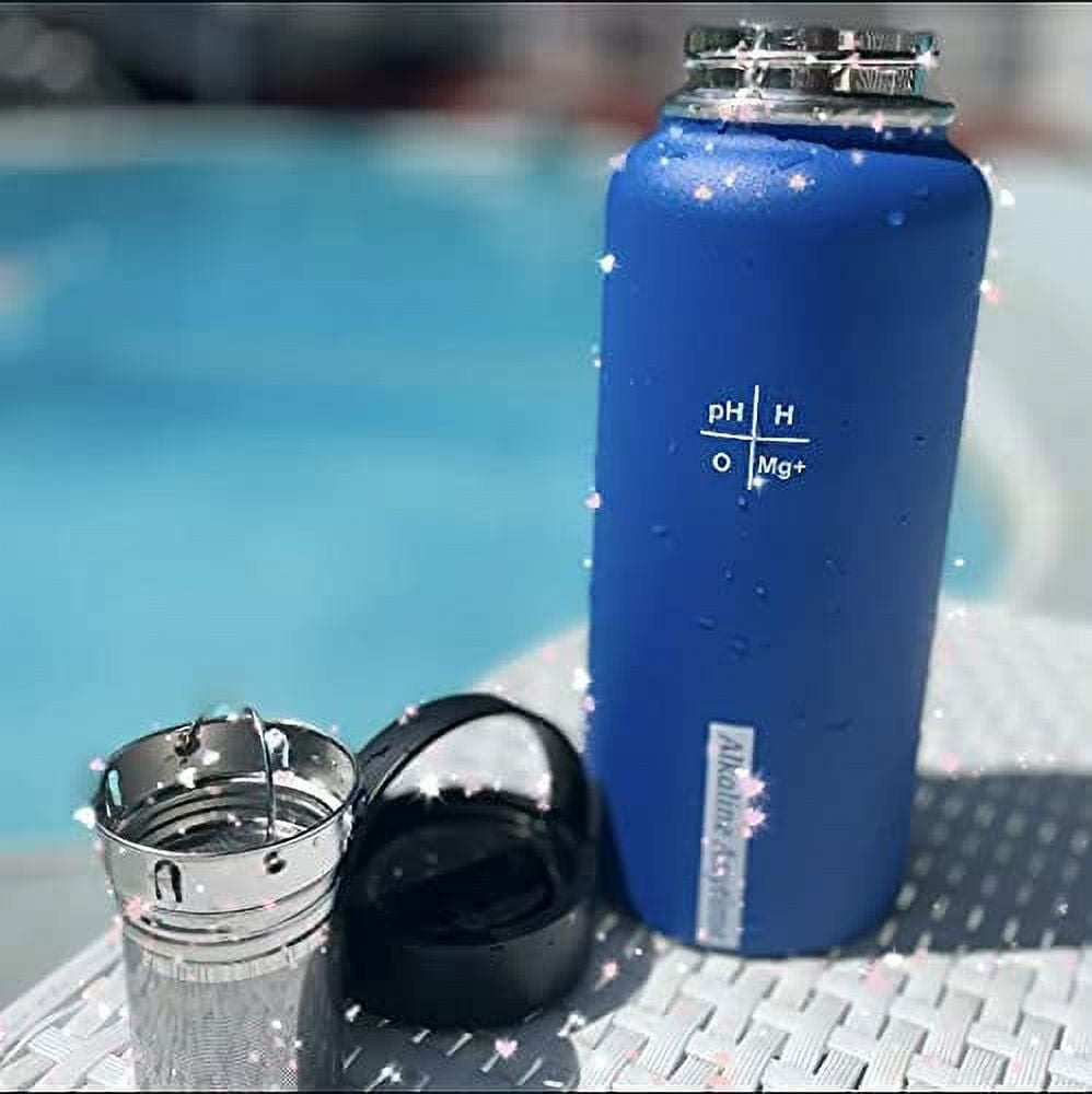 DIJA Alkaline Insulated Water Bottle Includes Filter Improve PH 9+, Ke