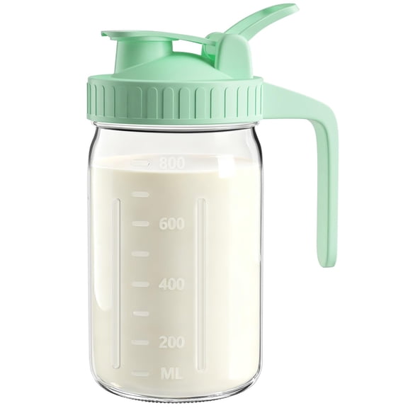 32oz Breast Milk Pitcher With Lid - Leak-proof & Airtight Glass Storage Container For Breastmilk Wide Mouth Mason Jar Fast Formula Maker