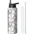 thumbnail image 1 of 32oz Cat Design Water Bottle, Stainless Steel Insulated Tumbler with Handle & Flip Straw - Leakproof Travel Mug, Gift for Women, Mom, Her - Birthday, Mother’s Day, Christmas, 1 of 6