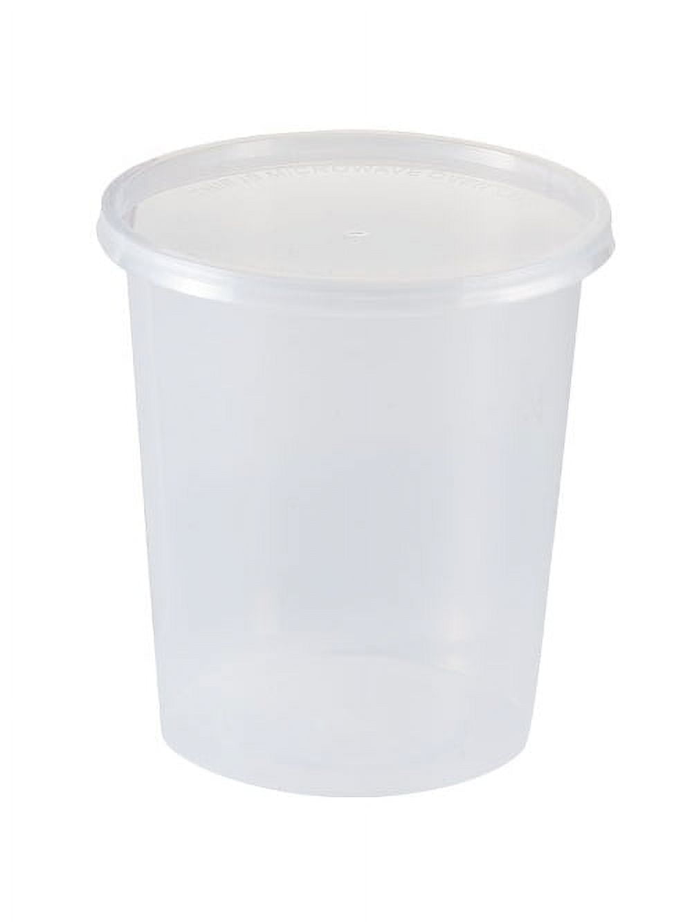 Asporto 12 oz Round Clear Plastic Soup Container - with Lid, Microwavable -  4 1/2 x 4 1/2 x 2 1/2 - 100 count box