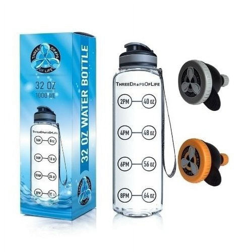 32oz Clear Sports Water Bottle - Includes Two Protein Funnels