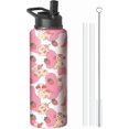 thumbnail image 1 of 32oz Corgi Water Bottle with Handle and Flip Straw, Dog Animal Sports Stainless Steel Insulated Cup Travel Coffee Mug Tumbler, Birthday Mothers Day Chritmas Gifts for Women, 1 of 6