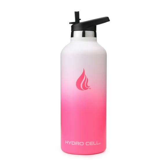 32oz (Fluid Ounces) Standard Mouth Hydro Cell Stainless Steel Water Bottle White/Pink